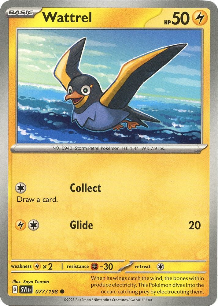 Wattrel 077/198  - Reverse Holofoil SV01 Scarlet & Violet Base Set - Common