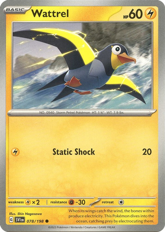 Wattrel 078/198  - Reverse Holofoil SV01 Scarlet & Violet Base Set - Common