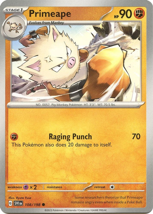Primeape 108  SV01 Scarlet & Violet Base Set - Common