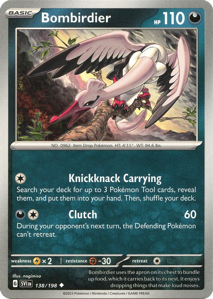 Bombirdier 138/198  - Reverse Holofoil SV01 Scarlet & Violet Base Set - Uncommon
