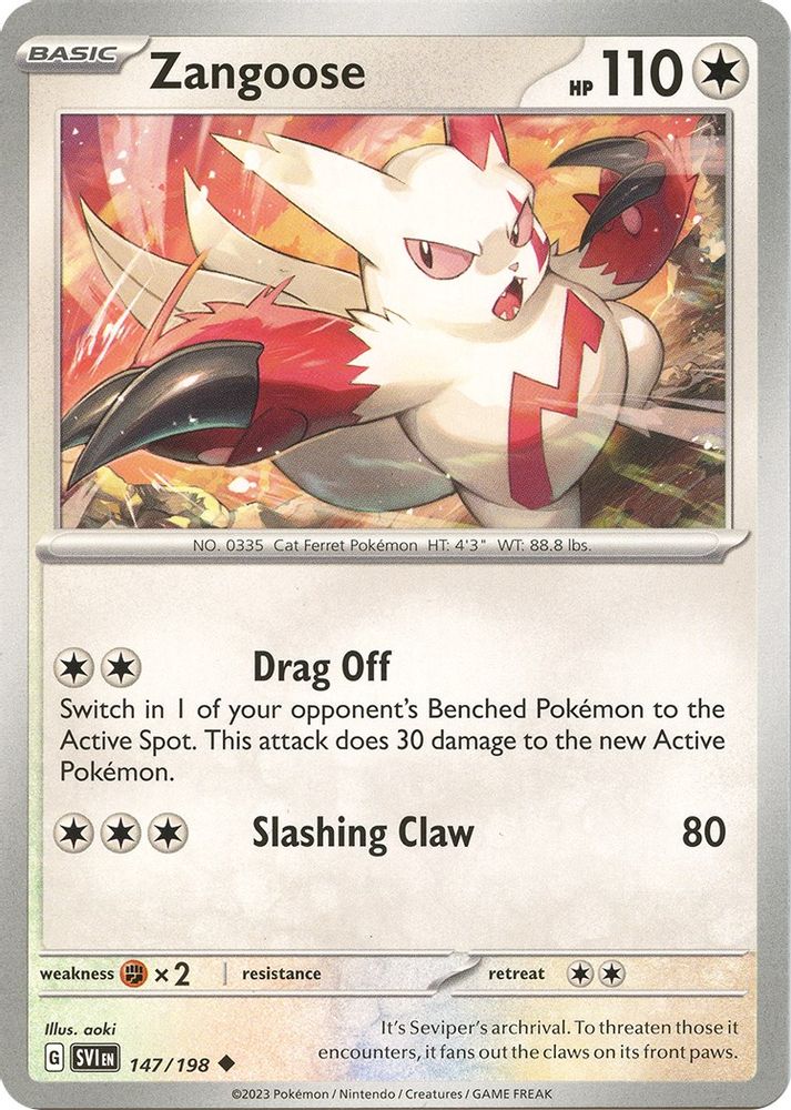 Zangoose 147/198  SV01 Scarlet & Violet Base Set - Uncommon