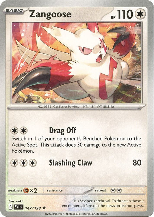 Zangoose 147/198  - Reverse Holofoil SV01 Scarlet & Violet Base Set - Uncommon