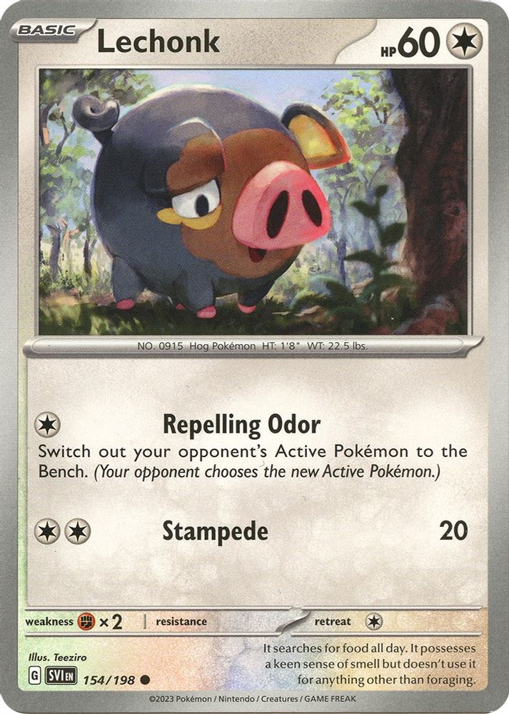 Lechonk 154/198  - Reverse Holofoil SV01 Scarlet & Violet Base Set - Common