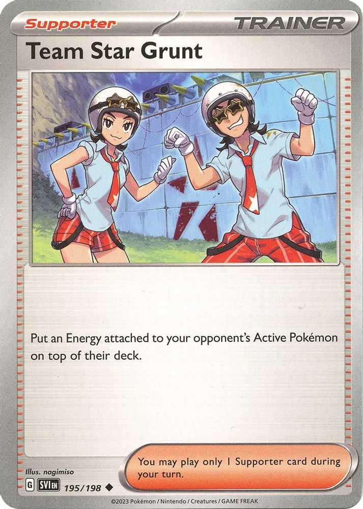 Team Star Grunt 195/198  - Reverse Holofoil SV01 Scarlet & Violet Base Set - Uncommon