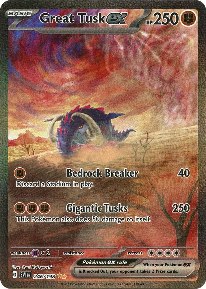 Great Tusk ex 246/198  - Holofoil SV01 Scarlet & Violet Base Set - Special Illustration Rare