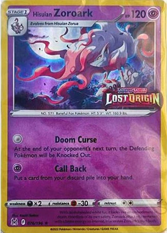 Hisuian Zoroark (Lost Origin Stamped) 076/196  - Holofoil Miscellaneous Cards & Products - Promo