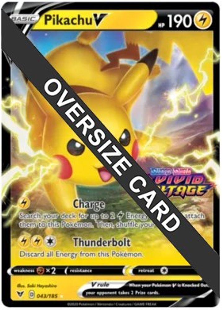 Pikachu V - 043/185 (Vivid Voltage Stamped)/185  - Holofoil Jumbo Cards - Promo