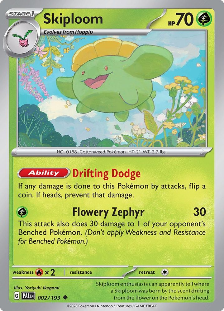 Skiploom 002  - Reverse Holofoil SV02 Paldea Evolved - Uncommon