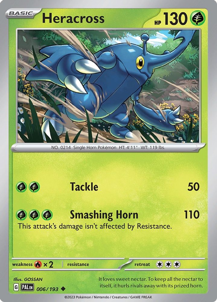 Heracross 006/193  - Reverse Holofoil SV02 Paldea Evolved - Uncommon