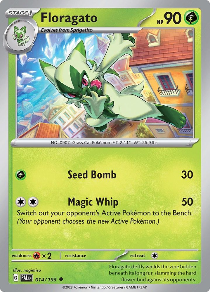 Floragato 014/193  - Reverse Holofoil SV02 Paldea Evolved - Uncommon