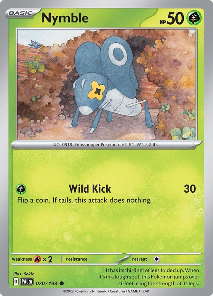 Nymble 020/193  - Reverse Holofoil SV02 Paldea Evolved - Common