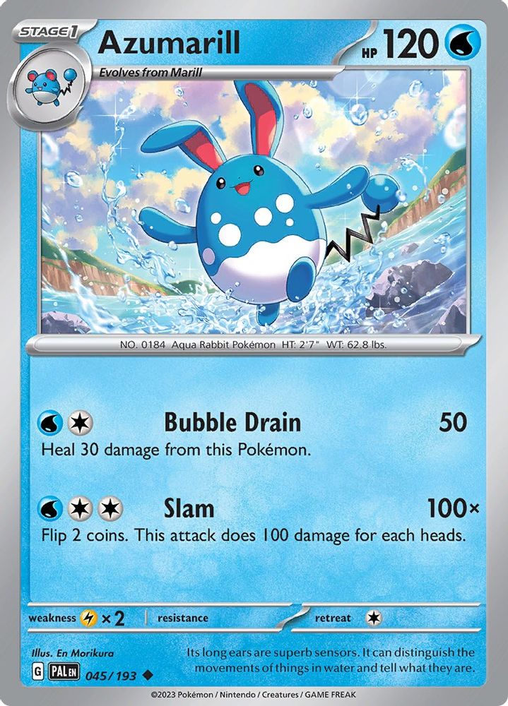 Azumarill 045  - Reverse Holofoil SV02 Paldea Evolved - Uncommon