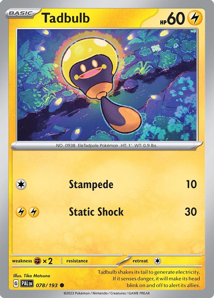 Tadbulb 078/193  - Reverse Holofoil SV02 Paldea Evolved - Common