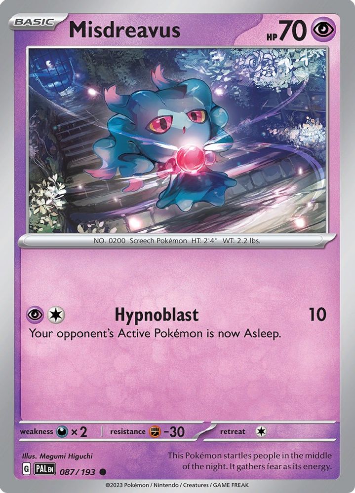 Misdreavus 087  - Reverse Holofoil SV02 Paldea Evolved - Common