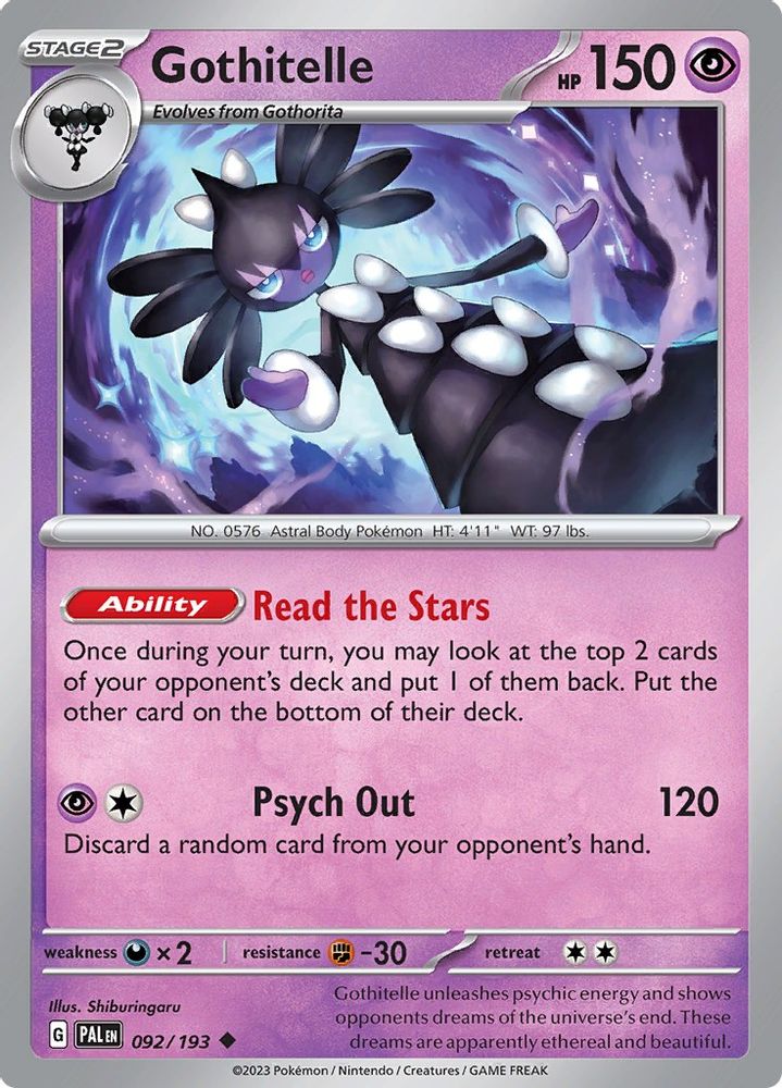 Gothitelle 092  - Reverse Holofoil SV02 Paldea Evolved - Uncommon