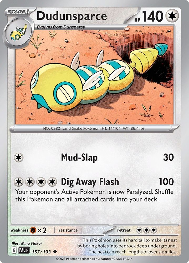 Dudunsparce 157  SV02 Paldea Evolved - Uncommon