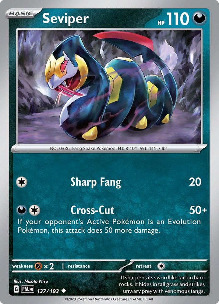 Seviper 137  SV02 Paldea Evolved - Uncommon