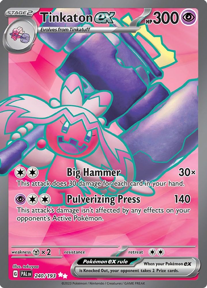 Tinkaton ex 240/193  - Holofoil SV02 Paldea Evolved - Ultra Rare