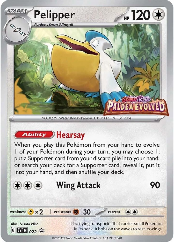 Pelipper (Prerelease) 022  - Holofoil SV Scarlet & Violet Promo Cards - Promo