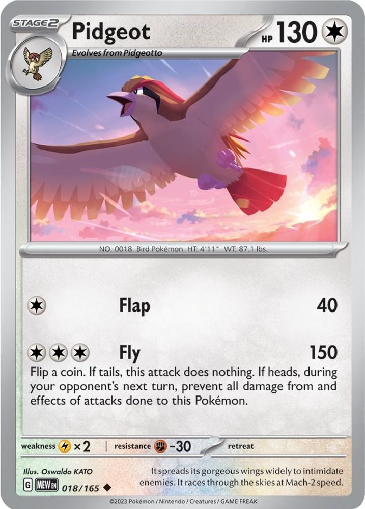 Pidgeot 018  SV Scarlet & Violet 151 - Uncommon