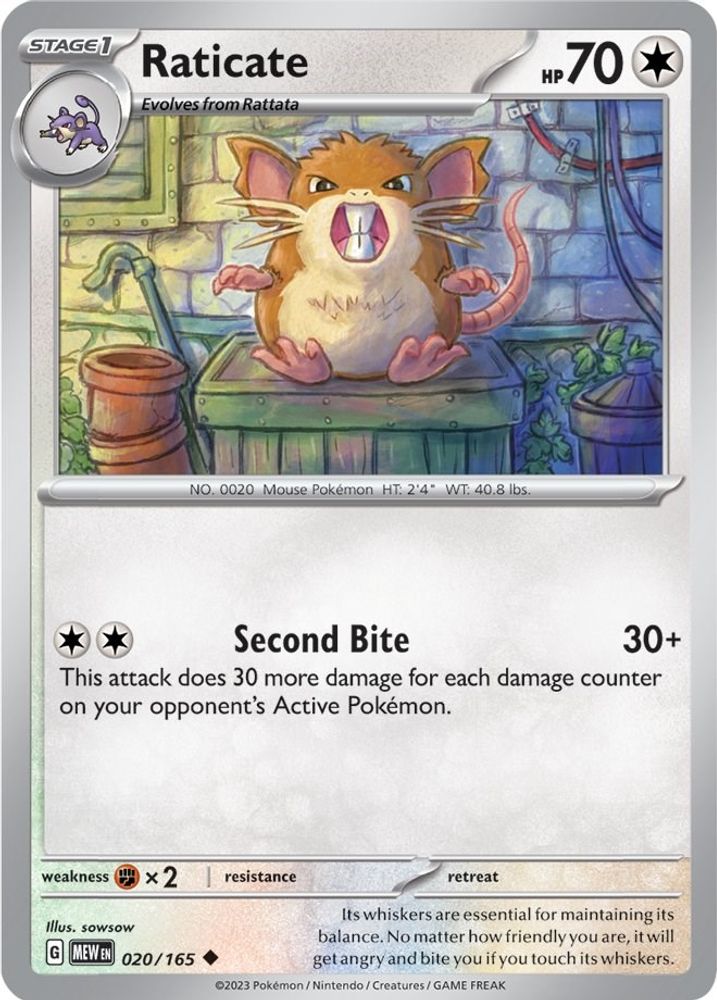 Raticate 020  SV Scarlet & Violet 151 - Uncommon