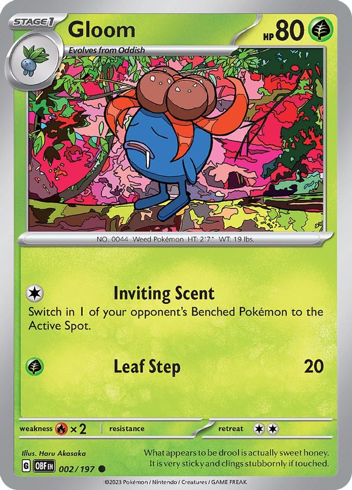 Gloom 002  - Reverse Holofoil SV03 Obsidian Flames - Common