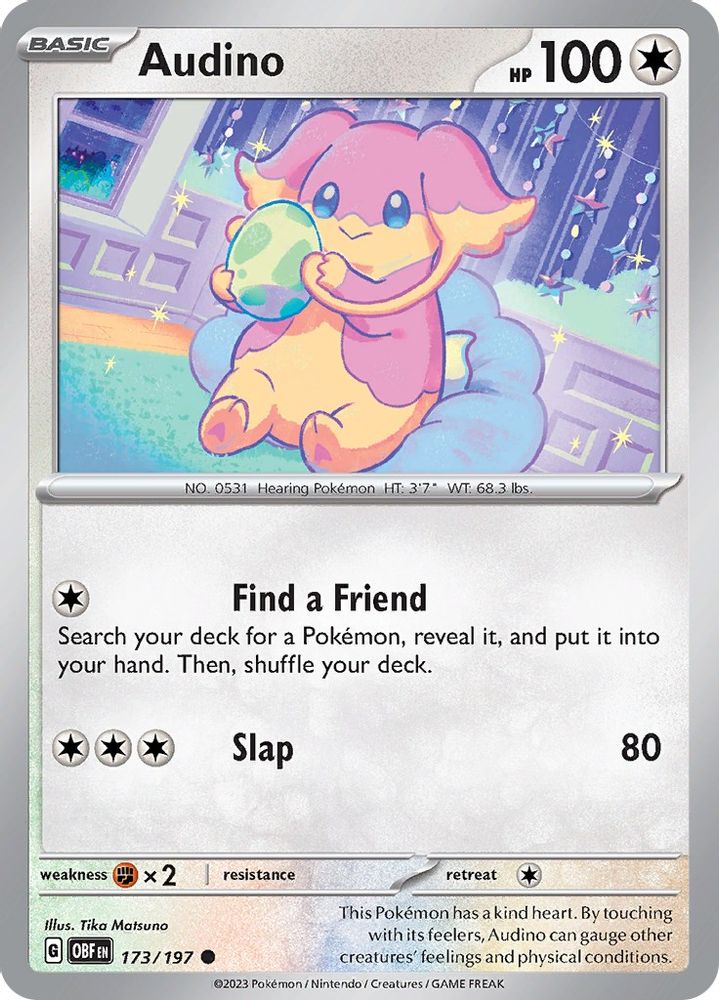 Audino 173  SV03 Obsidian Flames - Common