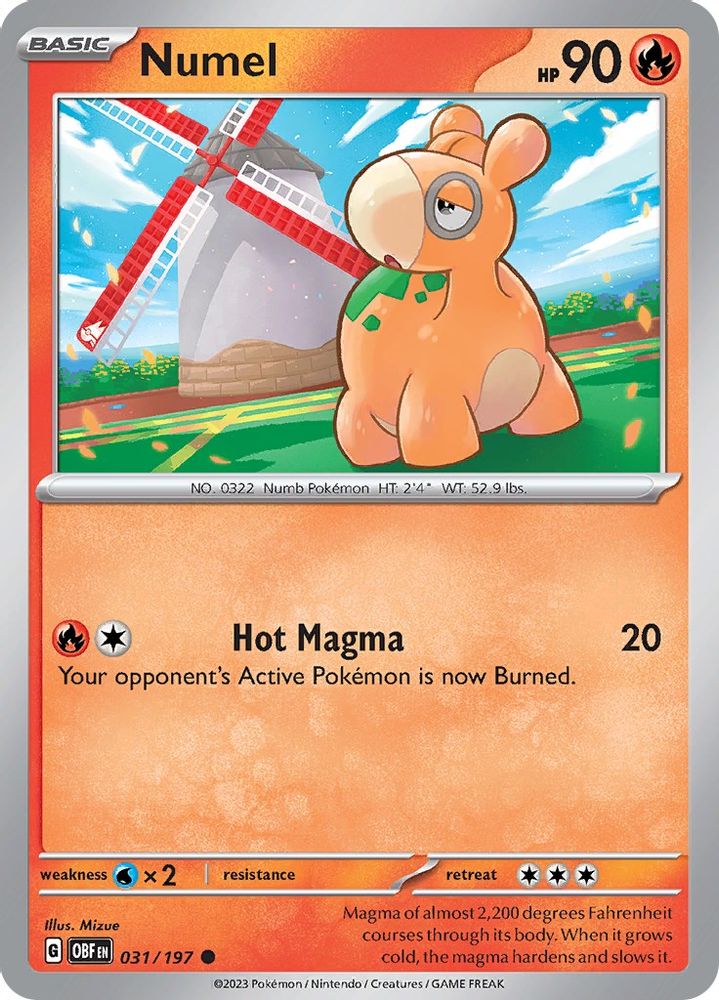 Numel 031  - Reverse Holofoil SV03 Obsidian Flames - Common