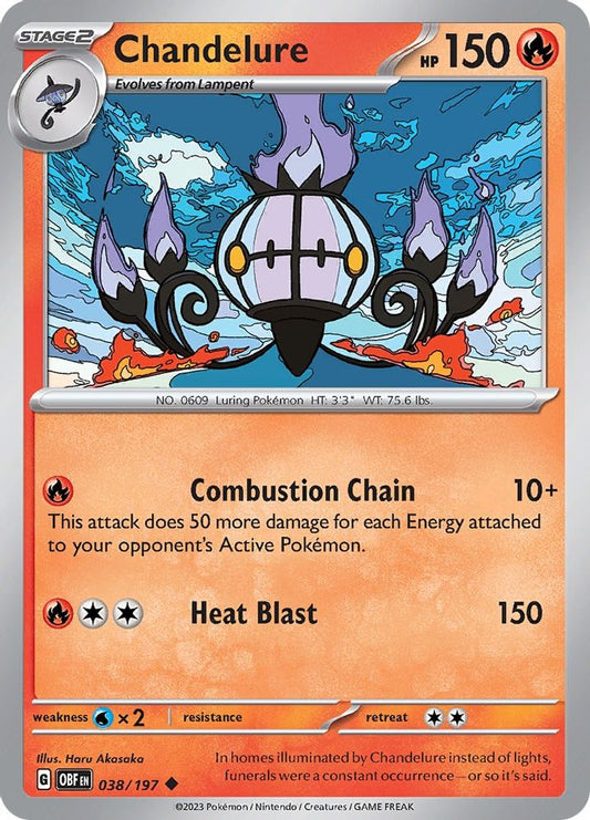 Chandelure 038  SV03 Obsidian Flames - Uncommon