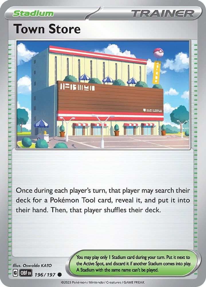 Town Store 196  - Reverse Holofoil SV03 Obsidian Flames - Common