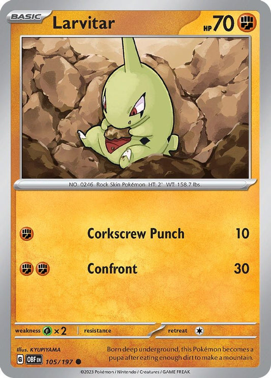 Larvitar 105  SV03 Obsidian Flames - Common