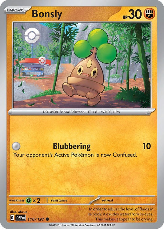 Bonsly 110  SV03 Obsidian Flames - Common