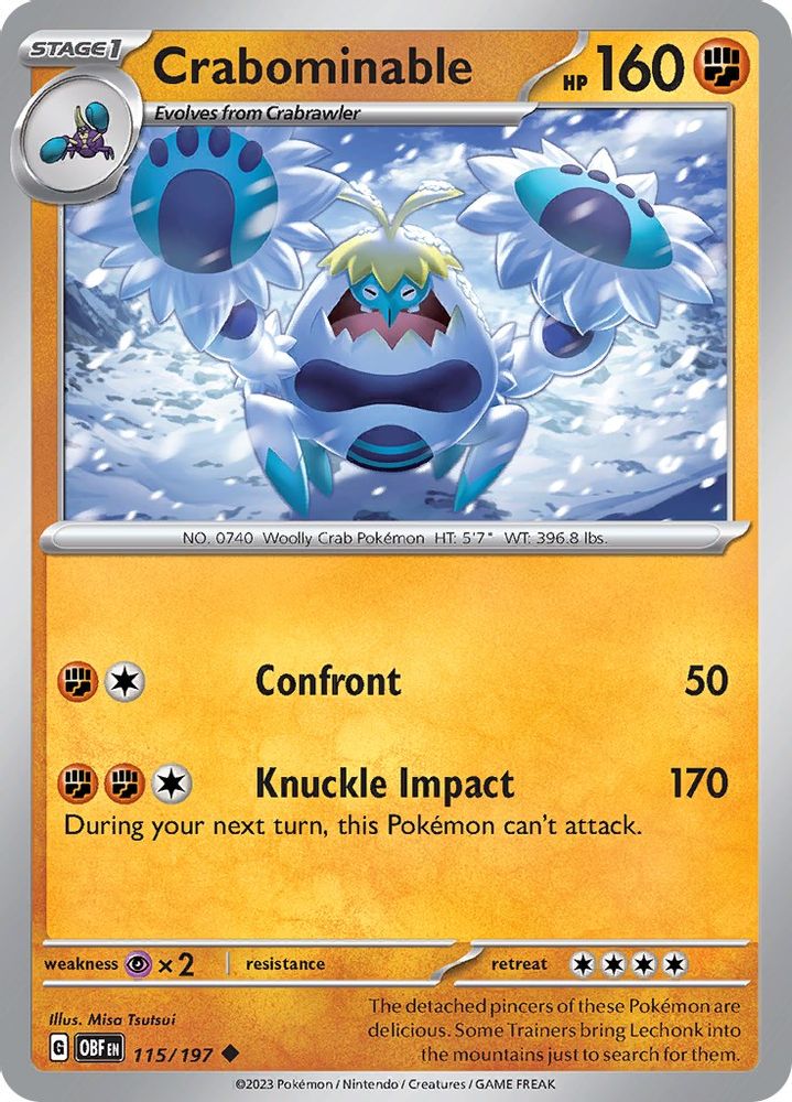 Crabominable 115  - Reverse Holofoil SV03 Obsidian Flames - Uncommon