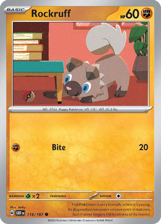 Rockruff 116  SV03 Obsidian Flames - Common