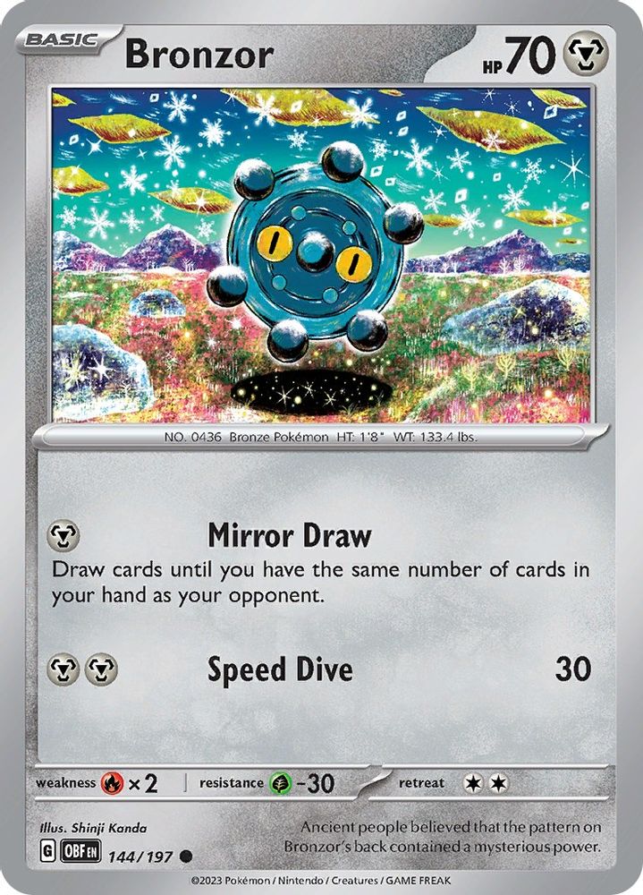 Bronzor 144  SV03 Obsidian Flames - Common