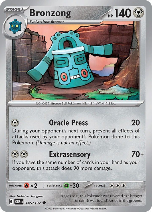 Bronzong 145  SV03 Obsidian Flames - Uncommon