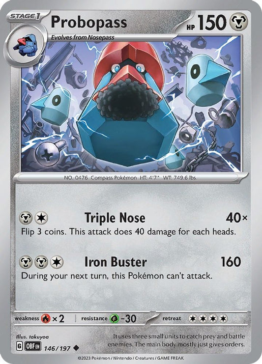Probopass 146  - Reverse Holofoil SV03 Obsidian Flames - Uncommon