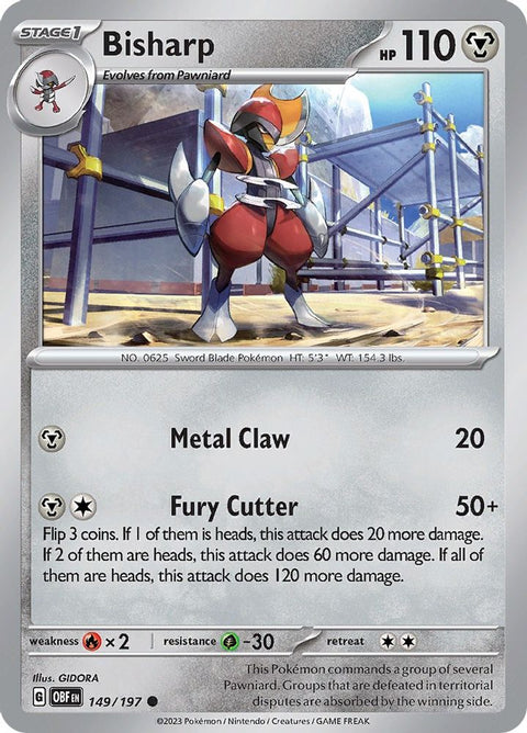 Bisharp 149  - Reverse Holofoil SV03 Obsidian Flames - Common