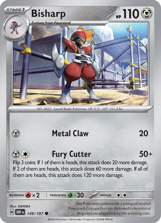 Bisharp 149  - Reverse Holofoil SV03 Obsidian Flames - Common