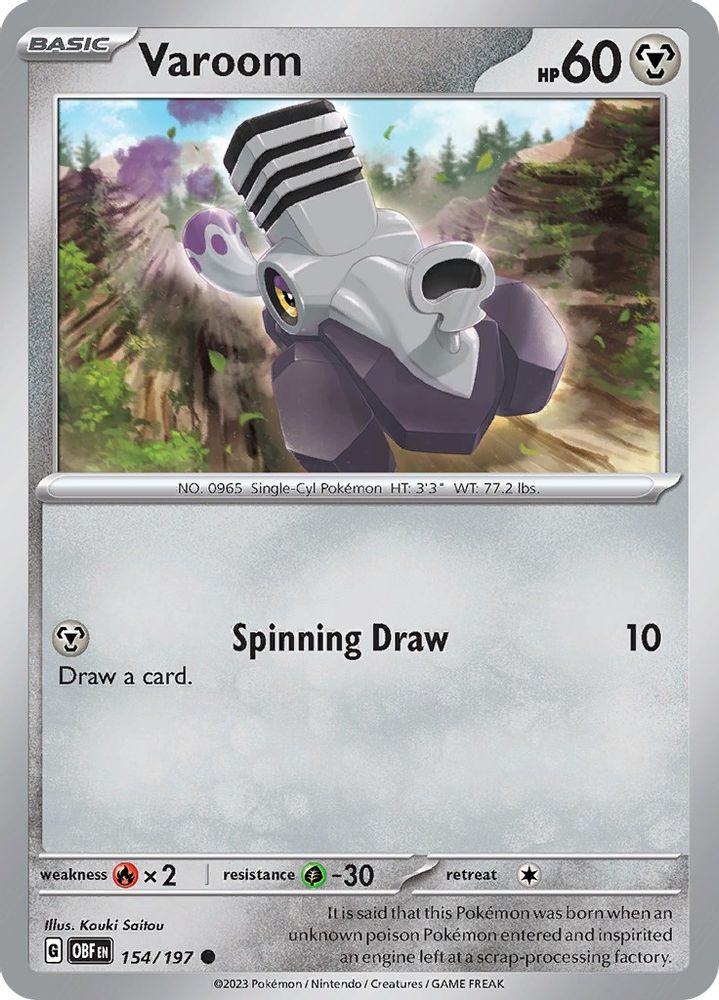 Varoom 154/197  - Reverse Holofoil SV03 Obsidian Flames - Common