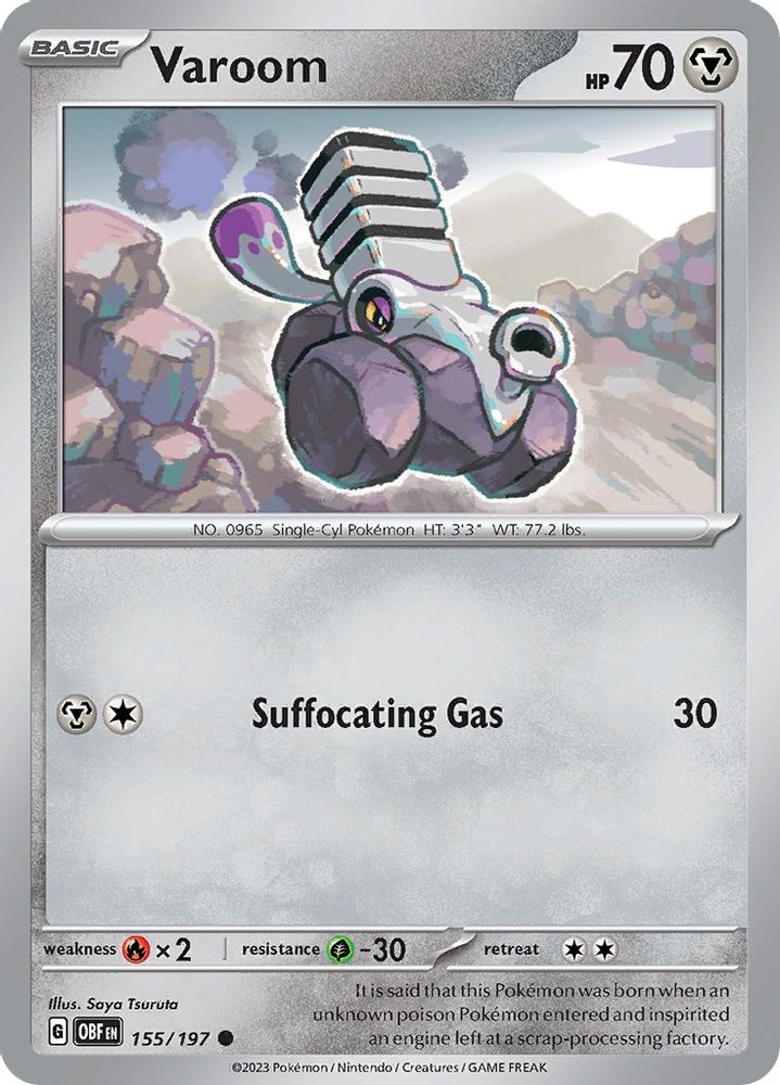 Varoom 155/197  - Reverse Holofoil SV03 Obsidian Flames - Common