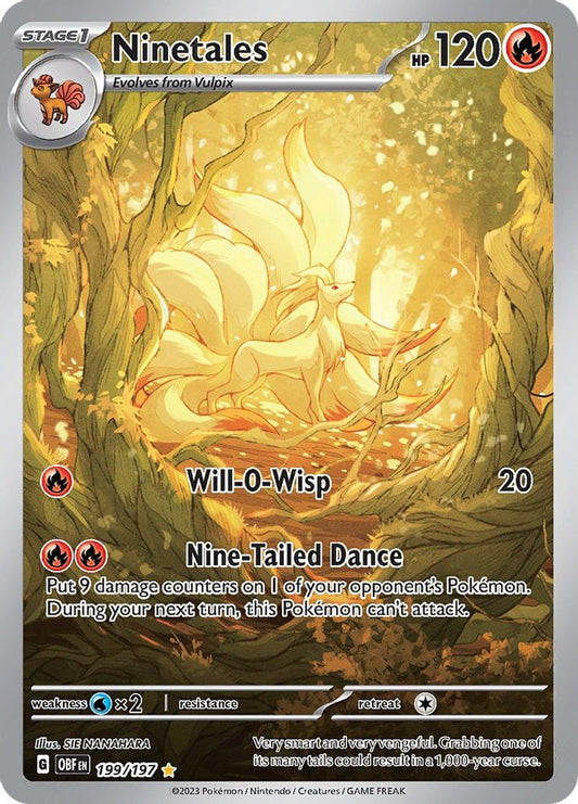 Ninetales 199/197  - Holofoil SV03 Obsidian Flames - Illustration Rare