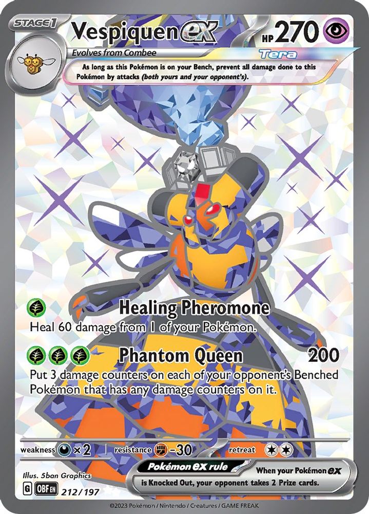 Vespiquen ex 212/197  - Holofoil SV03 Obsidian Flames - Ultra Rare