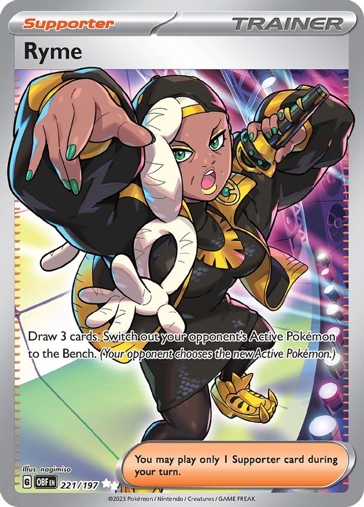 Ryme 221/197  - Holofoil SV03 Obsidian Flames - Ultra Rare