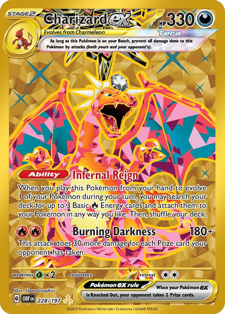 Charizard ex 228/197  - Holofoil SV03 Obsidian Flames - Hyper Rare