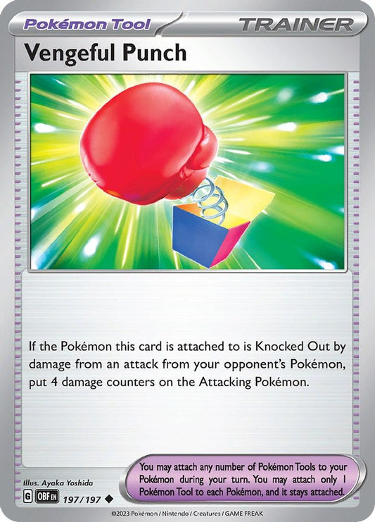 Vengeful Punch 197  - Reverse Holofoil SV03 Obsidian Flames - Uncommon