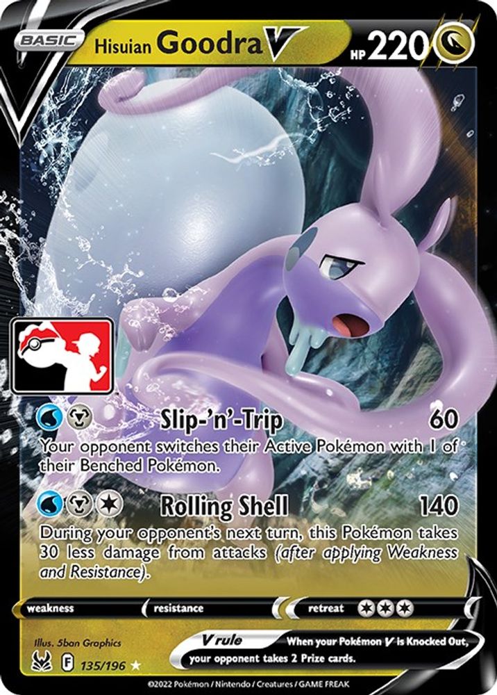 Hisuian Goodra V 135/196  - Holofoil Prize Pack Series Cards - Ultra Rare