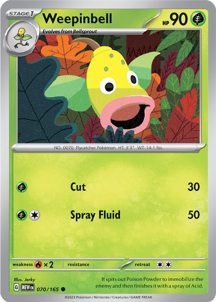 Weepinbell 070  - Reverse Holofoil SV Scarlet & Violet 151 - Common