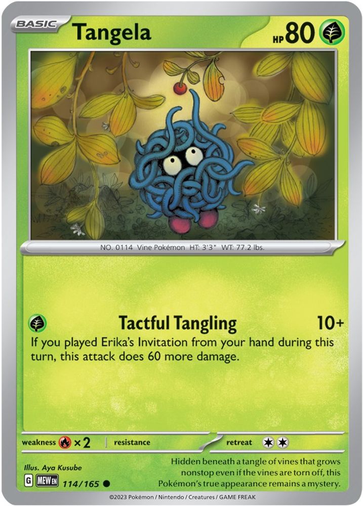 Tangela 114/165  - Reverse Holofoil SV Scarlet & Violet 151 - Common