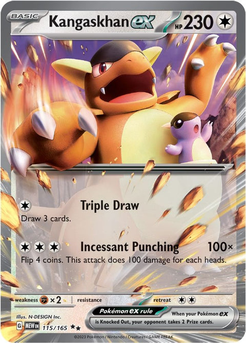 Kangaskhan ex 115/165  - Holofoil SV Scarlet & Violet 151 - Double Rare